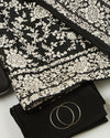 Black Silk Organza Suit with Intricate Thread Embroidery