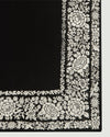Black Silk Organza Suit with Intricate Thread Embroidery