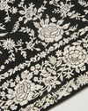 Black Silk Organza Suit with Intricate Thread Embroidery