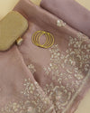 Dusty Peach Silk Tissue Organza Suit with Zardozi & Sequin Embroidery
