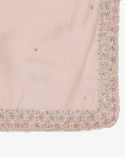 Dusty Brown Organza Kurta with Sequins, Cut-Dana & Beads Work and Matching Dupatta
