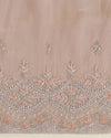 Dusty Brown Organza Kurta with Sequins, Cut-Dana & Beads Work and Matching Dupatta