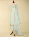 Ice Mint Silk Organza Suit with Pearl, Zardozi & Gota Work