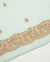 Ice Mint Silk Organza Suit with Pearl & Zardozi Embroidery