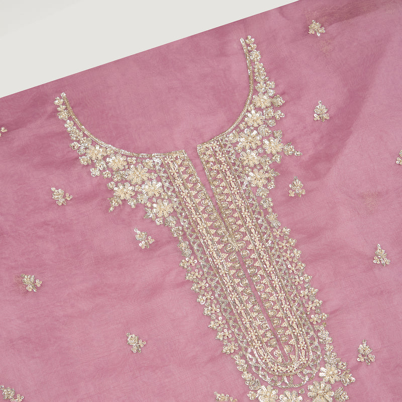 Lilac Matt Organza Suit with Cut Dana, Sequin & Pearl Embroidery and Shaded Organza Dupatta