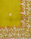 Mehendi Green Silk Organza Suit with Gota, Pearl & Resham Work
