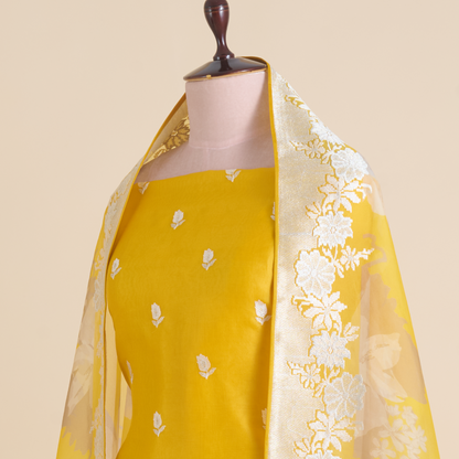 Mango Silk Organza Resham & Zari Embroidered Kurta Set