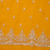 Mustard Silk Organza Kurta with Embroidered Dupatta Set