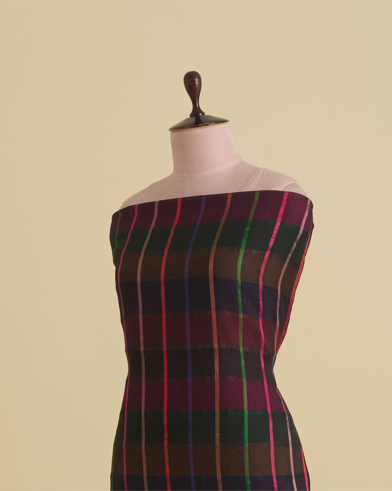 Pashmina Multi Checks Fabric – Multi Colour