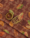 Pure Cotton Tissue Digital Printed Embroidery Fabric – Brown