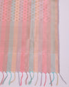 Multicolor Pure Silk Hand Woven Multi Stripe Buta Dupatta