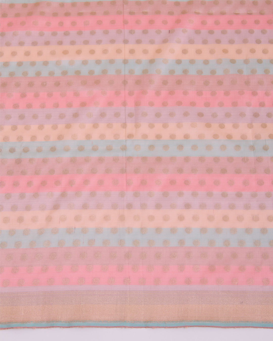 Multicolor Pure Silk Hand Woven Multi Stripe Buta Dupatta