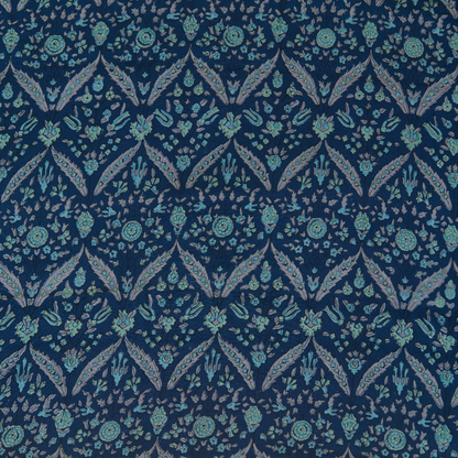 Blue Pure Crepe Printed Suit with Georgette Border Dupatta