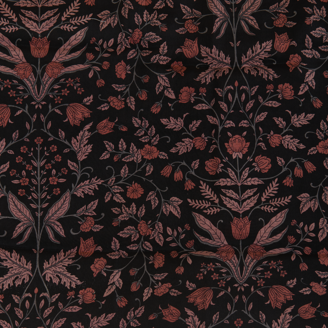 Black Peach Pure Crepe Printed Suit with Georgette Dupatta