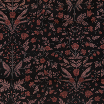 Black Peach Pure Crepe Printed Suit with Georgette Dupatta