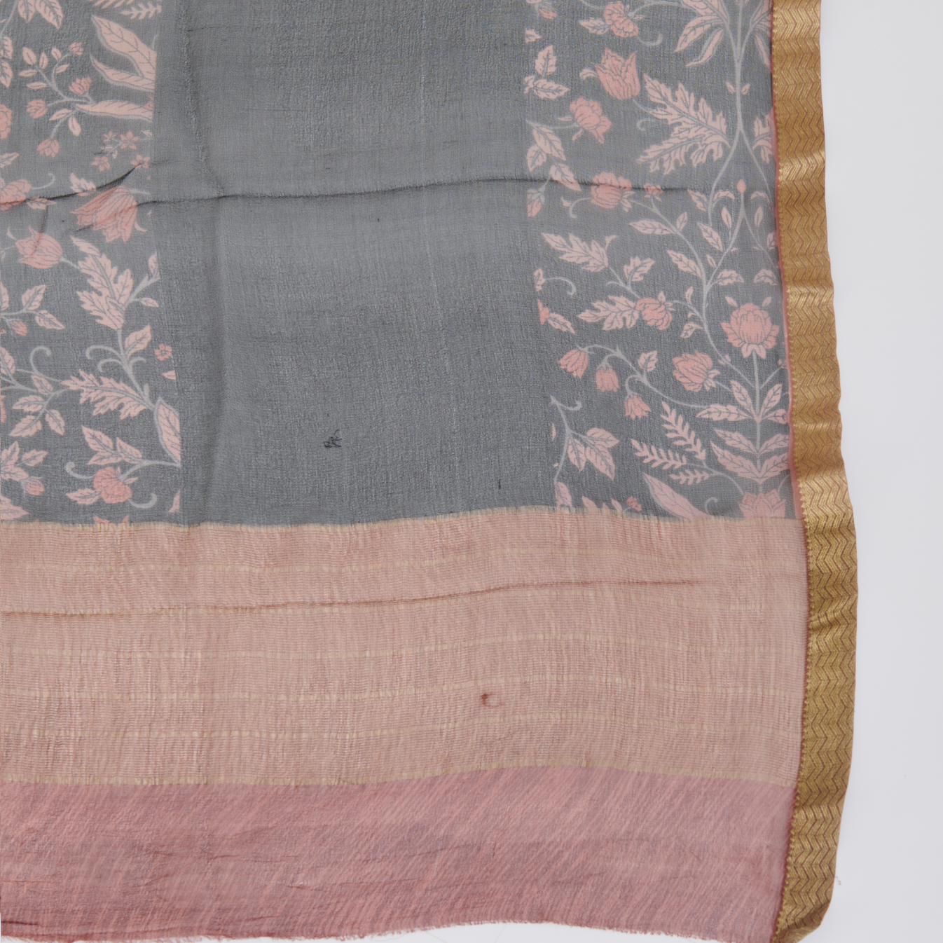 Black Peach Pure Crepe Printed Suit with Georgette Dupatta