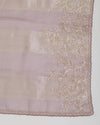 Misty Lilac Grey Silk Organza Suit with Zardozi Embroidery