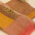 Orange Pure Crepe Printed Suit with Georgette Border Dupatta