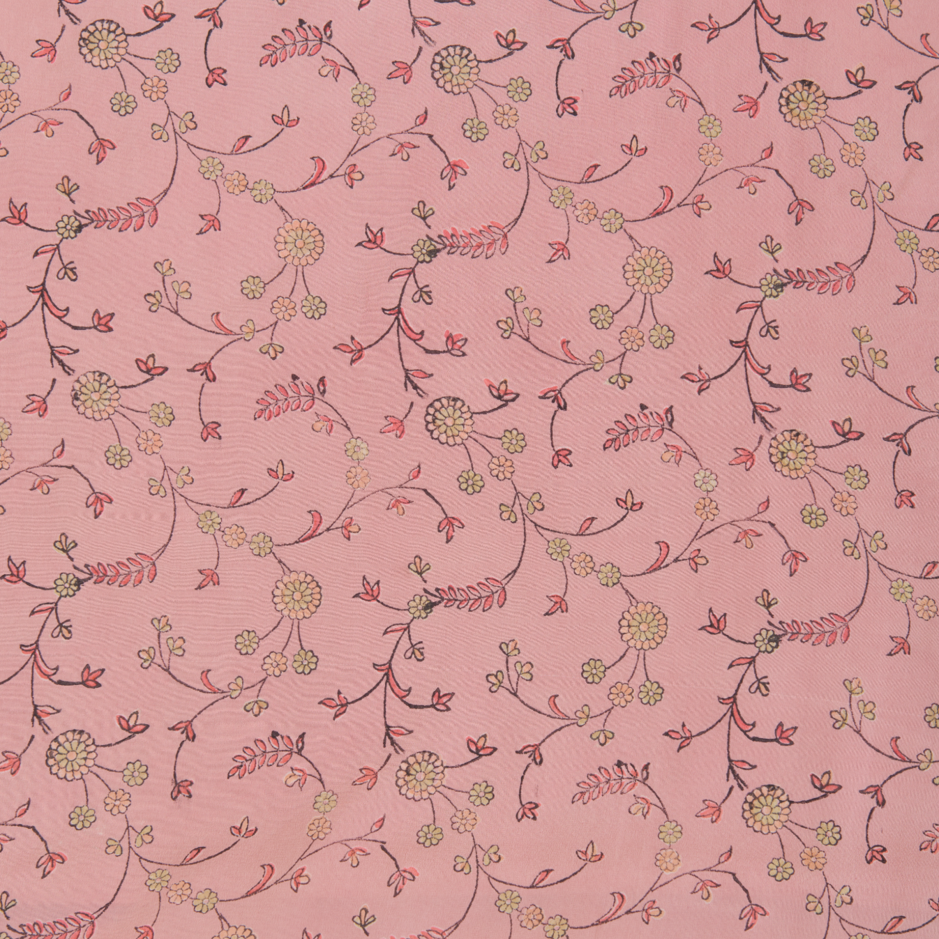 Pastel Pink Pure Crepe Printed Suit with Georgette Dupatta