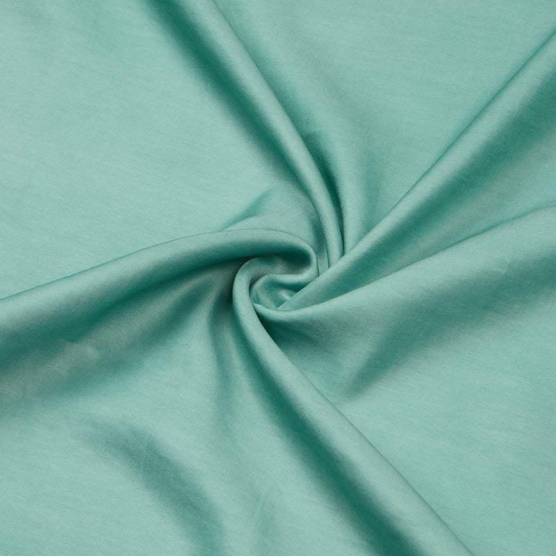Sea Green Chanderi Silk Kurta Set with Tissue Applique