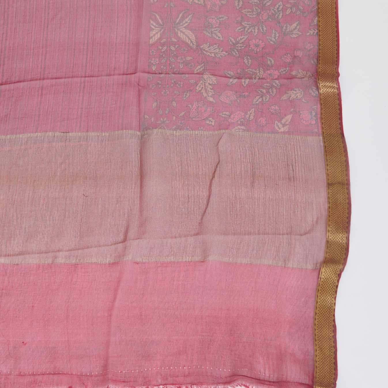 Wine Pure Crepe Printed Suit with Georgette Border Dupatta