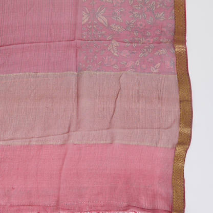 Wine Pure Crepe Printed Suit with Georgette Border Dupatta