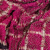 Pink Gaji Bandhej Checks Woven with Ajrakh Pallu Dupatta