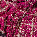 Pink Gaji Bandhej Checks Woven with Ajrakh Pallu Dupatta