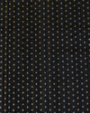 Black Raw Silk Fabric with Gold & Silver Diamond Weave