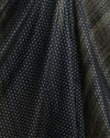 Black Raw Silk Fabric with Gold & Silver Diamond Weave