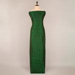 Green Raw Silk Ikat Fabric for fashionable kurtas