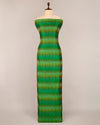 Green Raw Silk Ikat Fabric