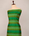 Green Raw Silk Ikat Fabric