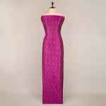 Magenta Raw Silk Ikat Fabric for ethnic wear