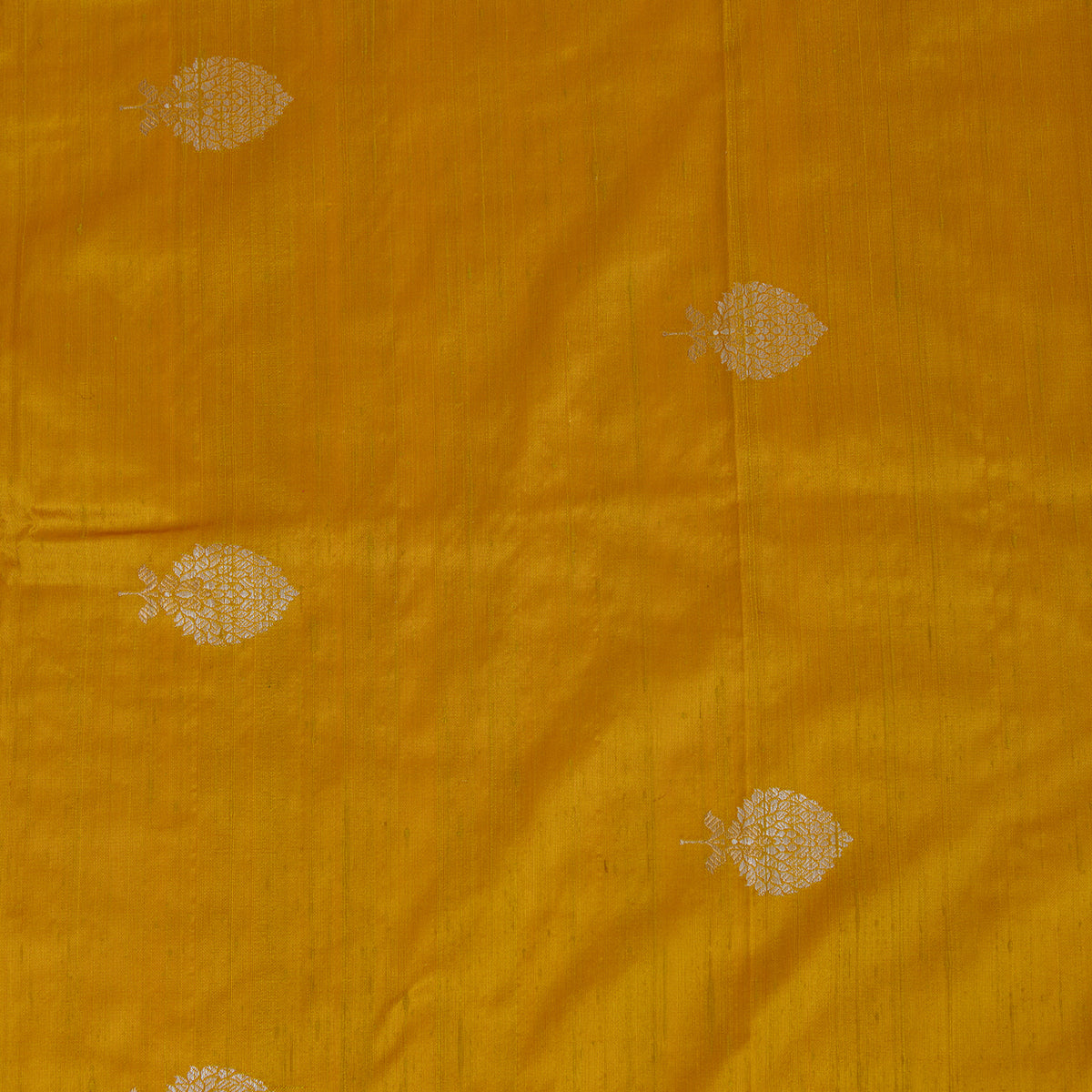 Mustard Raw Silk Handloom Mina Butta Fabric