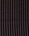 Navy Blue Raw Silk Fabric with Gold Stripes