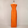 Orange Raw Silk Ikat Fabric for traditional garments