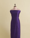 Purple Raw Silk Fabric with Gold & Silver Diamond Weave