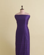 Purple Raw Silk Fabric with Gold & Silver Diamond Weave