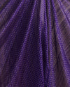 Purple Raw Silk Fabric with Gold & Silver Diamond Weave
