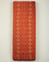 Red Raw Silk Ikat Fabric