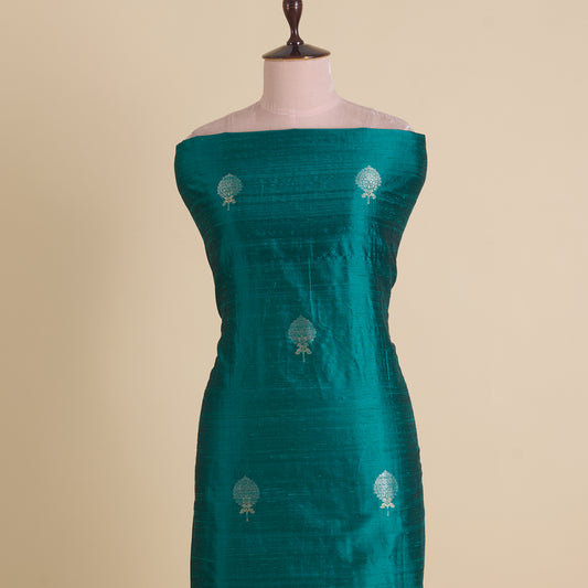 Rama Raw Silk Handloom Mina Butta Fabric