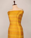 Yellow Raw Silk Ikat Fabric