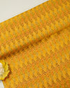Yellow Raw Silk Ikat Fabric