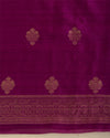 Magenta Raw Silk Suit with Woven Butta Kurta and Organza Dupatta