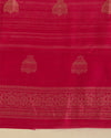 Rani Pink Raw Silk Suit with Woven Butta Kurta and Organza Dupatta