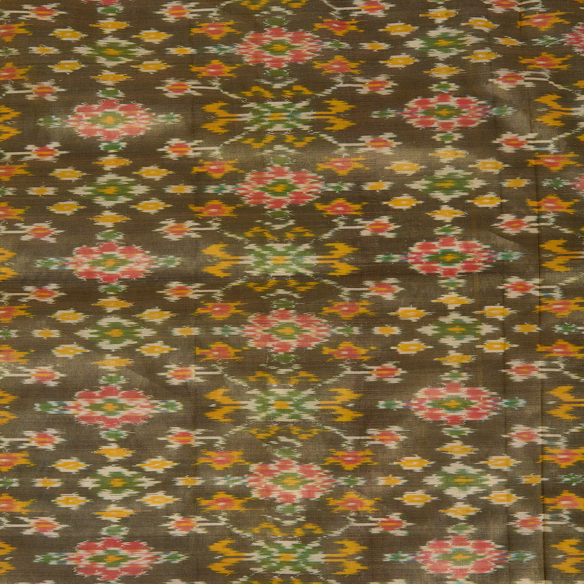 Antique Gold Silk Tissue Ikat Patola Fabric