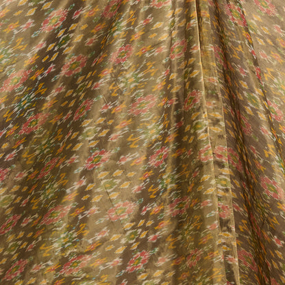 Antique Gold Silk Tissue Ikat Patola Fabric