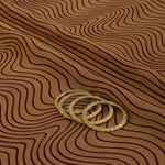 Brown Silk Brocade Gold Geometric Woven Fabric