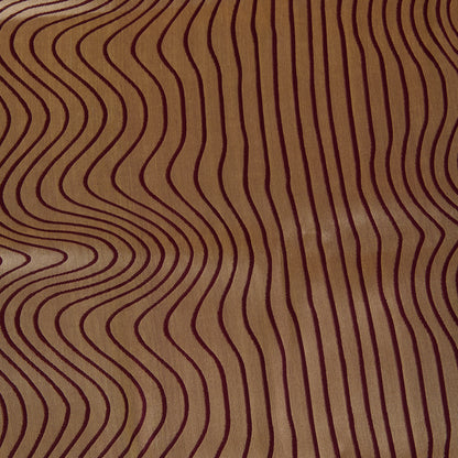 Brown Silk Brocade Gold Geometric Woven Fabric